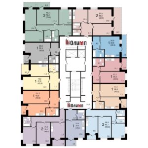 Планировка квартир в ЖК Современник, корпус 7, этажи с 7 по 16